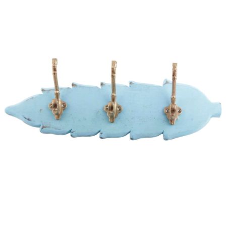 Turquoise Golden Small Wall Wooden Iron Hooks